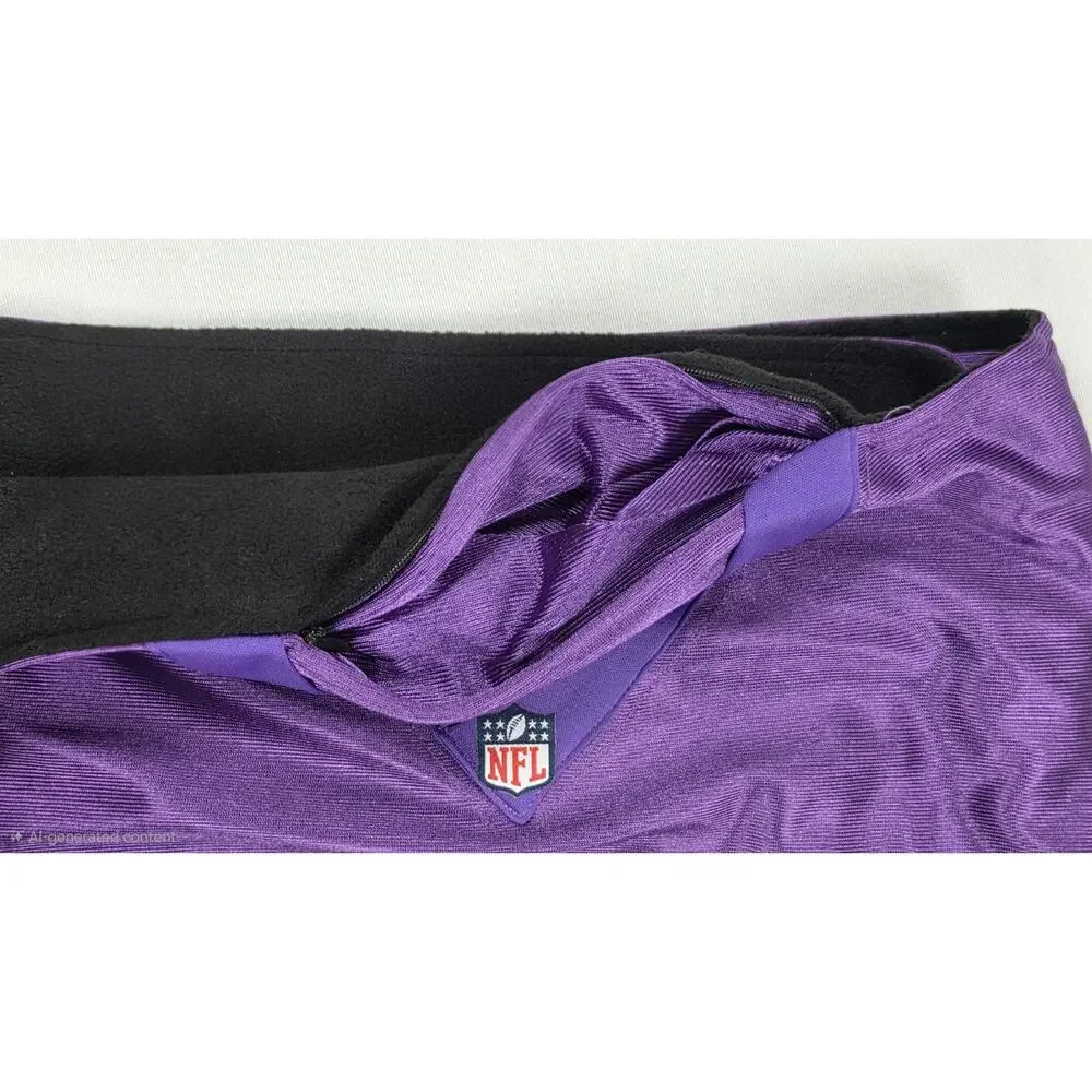 Baltimore Ravens NFL Fleece Lined Scarf Wrap Littlearth Purple Zip Pocket Winter